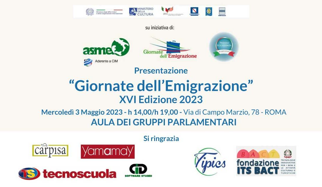 “Giornate dell’Emigrazione” XVI Edizione 2023